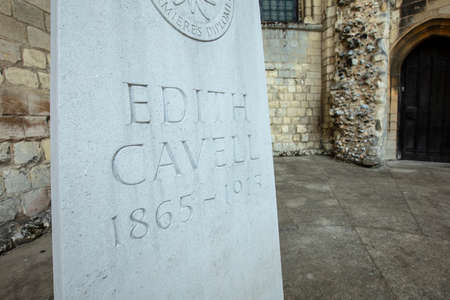 Norwich, Norfolk, UK, June 2021, a view of the grave of Edith Cavell at the east end of Norwich Cathedralのeditorial素材