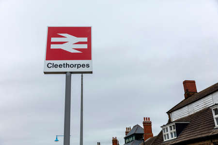 Cleethorpes, North Lincolnshire, UK, May 2019, A View of Cleethorpes Station Sign