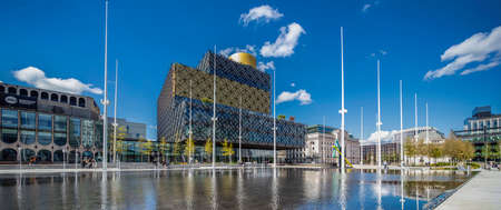 Birmingham, West Midlands, UK, May 2021, the Library of Birmingham and Fountainsのeditorial素材