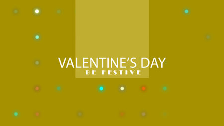 VALENTINES DAY animated text with pulsating colorful disks on yellow background. Holiday festive Valentine day love concept. Beautiful romantic Valentine video. Transparent Alpha channel 3D renderの写真素材