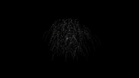 Explosion and fall of particles under the influence of gravity on black background. science concept. Training for pyrotechnicians. educational visual animation. 3d renderingの写真素材