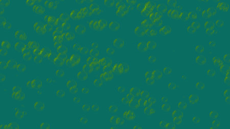 3D yellow bubbles constantly rise up on green background 60fps. Abstract festive background for...