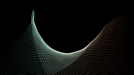 Waving abstract background 3D motion graphics loopable. 3D rendering.