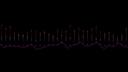 Audio waveform equalizer on dark background. Music or sound levels. abstract live wallpaper....