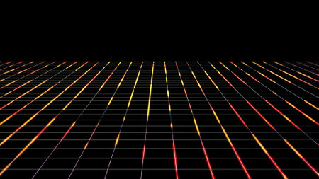 Abstract Technology Grid Background of an abstract minimal cyberspace grid background. 3D rendering.の写真素材