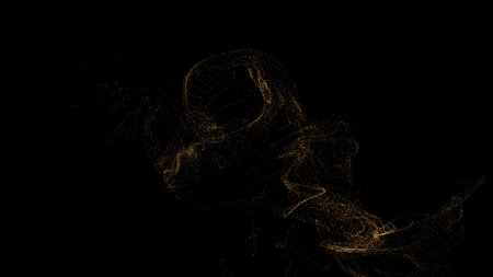 Futuristic and abstract geometric lines in dark space, motion wire, business and corporate style background. 3D rendering.の写真素材