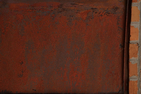 Rusty grunge dark metal texture background banner.