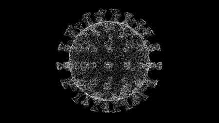 3D Virus on black background. Microscope virus close up. medical concept. For title, text, presentation. 3d animationの写真素材