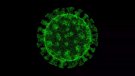 3D Virus on black background. Microscope virus close up. medical concept. For title, text, presentation. 3d animationの写真素材