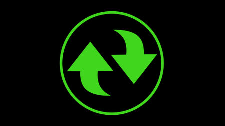 Circle arrow, refresh, rotation animation. Two Arrow Recycle Sign Symbol Animation Seamless Loops....