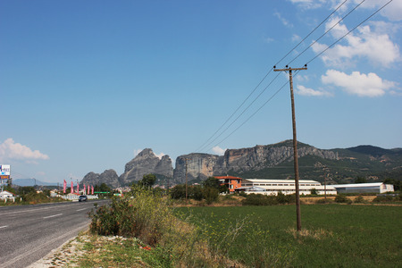 Landscape of Meteora rock formation Kalambaka Greeceのeditorial素材