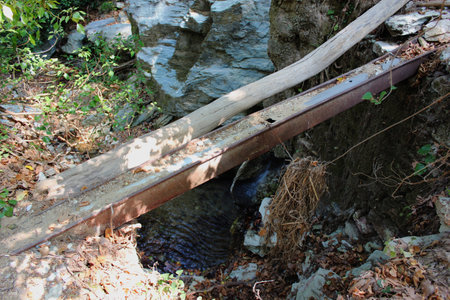 The path of the centaurs (after Cyclone Daniel) Portaria Pelion Greeceの写真素材