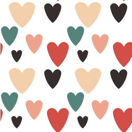 seamless pattern vector hearts and love story