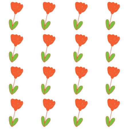 seamless vector pattern of red stylized flowersのイラスト素材