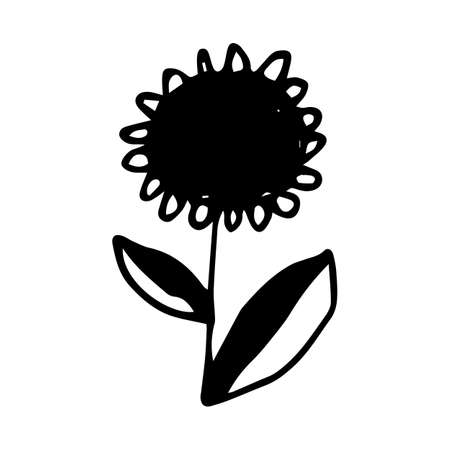 Vector single element sunflower flower on a whiteのイラスト素材