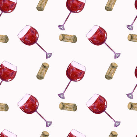 The pattern of red wine with a cork.の写真素材