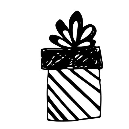 Vector illustration packing box with a bow.のイラスト素材