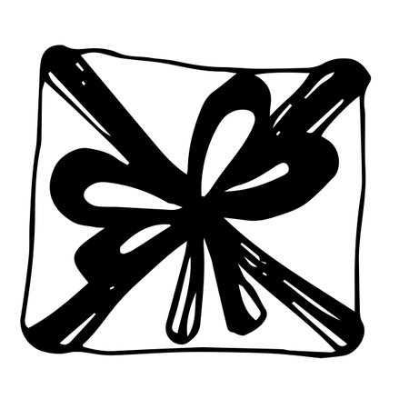 Vector illustration packing box with a bow.のイラスト素材
