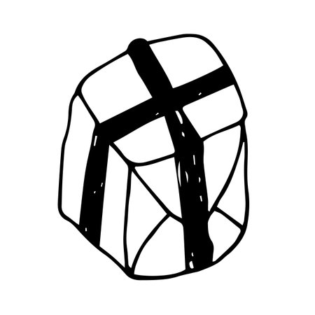 Vector black illustration of a packing box .のイラスト素材