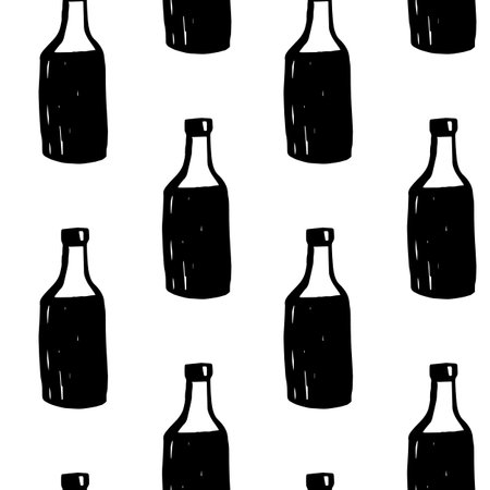 Vector seamless pattern is a glass bottleのイラスト素材
