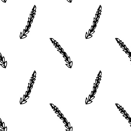 Vector seamless pattern of whole wheat earsのイラスト素材