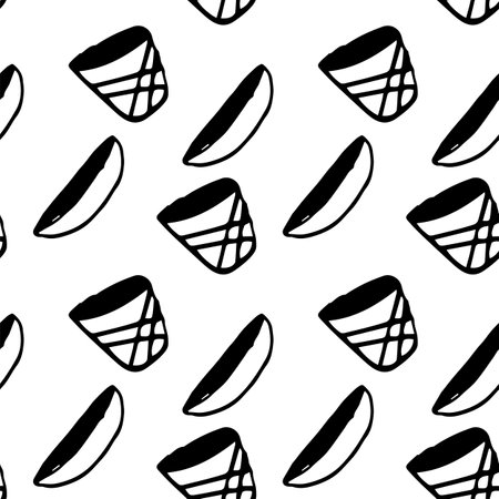 Vector seamless pattern of a glass and saucerのイラスト素材