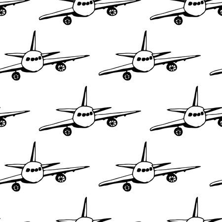 Seamless vector fun pattern paper planesのイラスト素材