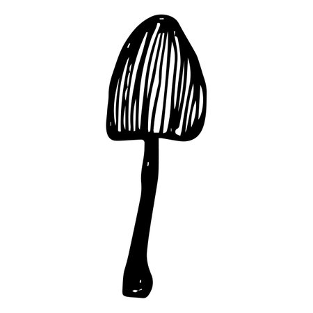 a single vector element mushroom white background.のイラスト素材