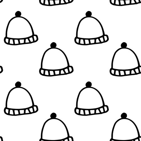 Seamless vector pattern funny hats on whiteのイラスト素材