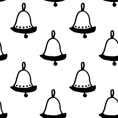 Seamless vector pattern of bells background Doodleのイラスト素材