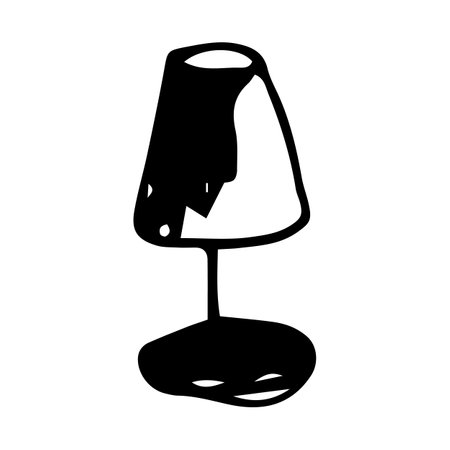 Vector illustration a black and white table lamp.のイラスト素材