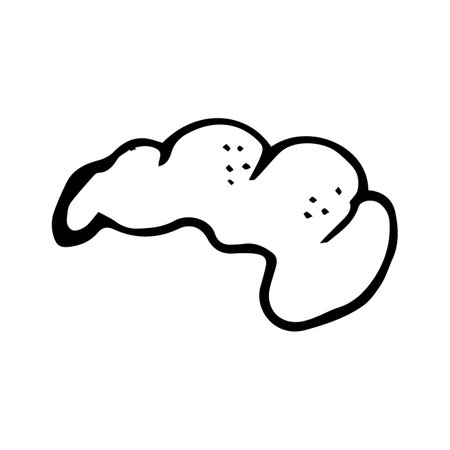 Vector illustration of a croissant bun onのイラスト素材