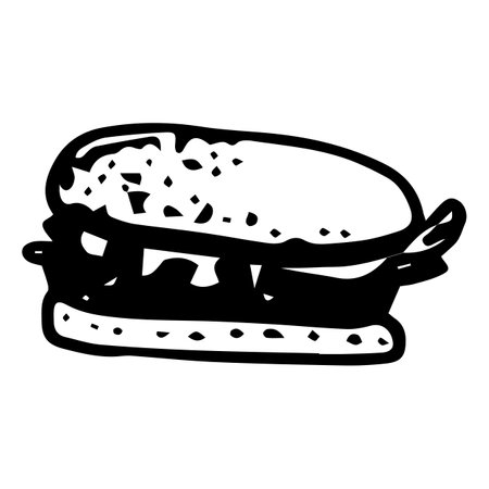 Vector illustration a hot dog with a sausageのイラスト素材