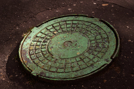 Abstract background round green cover from the welの写真素材