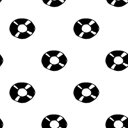 Vector seamless pattern lifeline funny Doodle blacのイラスト素材