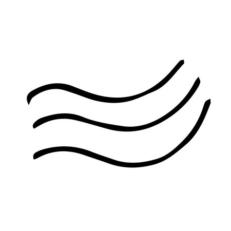 Vector element doodle wavy lines stamp on envelope, letter. Postcards and messages, delivery of correspondence.のイラスト素材