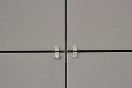 white wall tile beacons. construction and repair.の写真素材