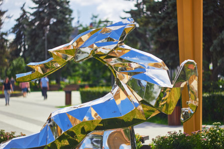 Photo of metal deer symbol of Gorky Automobile Plant.の写真素材