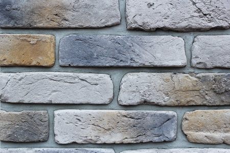 Photo texture gray brick and white seams.
