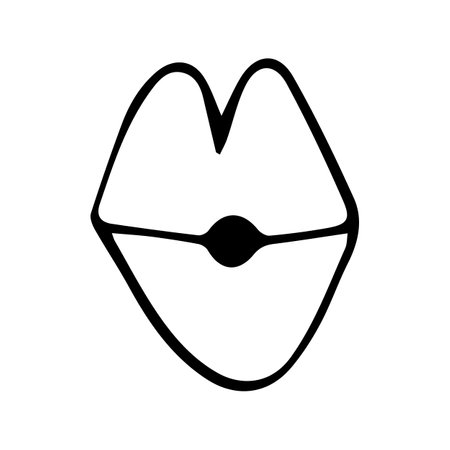 vector eye lips is a black and white image.のイラスト素材