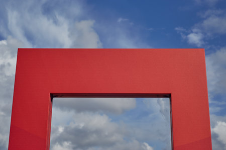 The natural background. A red structureの写真素材