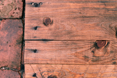 Dark old wooden table texture background view