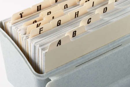 Card file in alpabetical order of addressesの写真素材