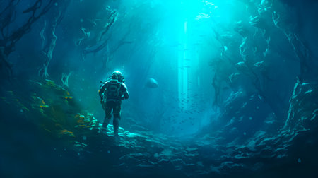 Deep ocean exploration. AI generativeの素材