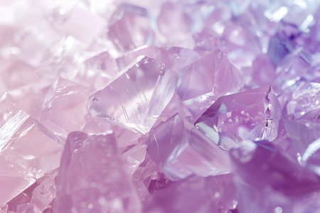Crystals on pink background with glass elementsの素材