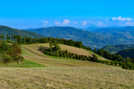 Beautiful panorama on the hills of Piacenza in summertime