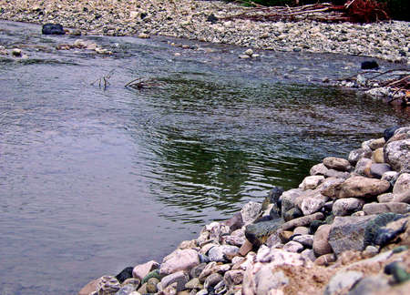 Nure river near Farini, Italyの写真素材