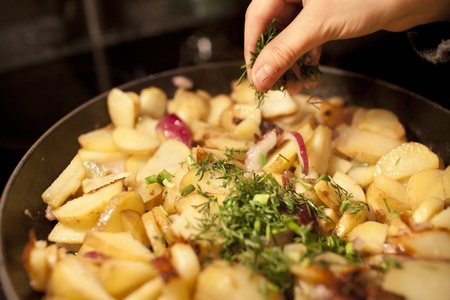 fried potato home madeの写真素材