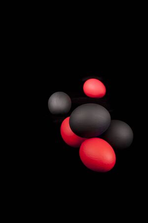 red and black eggsの写真素材