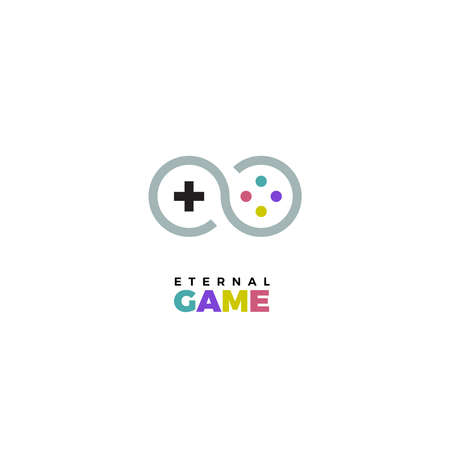 Gamepad logo. Gamepad vector logo. Joystick logo. Joystick vector logo. Game logo. Game vector logo illustration. Videogame logo. Videogame vector logoのイラスト素材